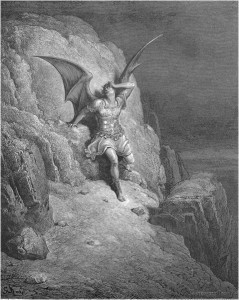 Gustave Doré, Paradise Lost, Book IV (1866): "Me miserable! Which way shall I fly / Infinite wrath, and infinite despair?" (IV.73-74)