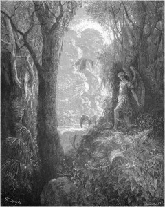 Gustave Doré, Paradise Lost, Book IV (1866): "A happy rural seat of various view" (IV.247)