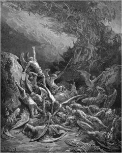 Gustave Doré, Paradise Lost, Book VI (1866): "Nine days they fell." (VI.871)