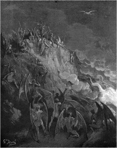 Gustave Doré, Paradise Lost, Book X (1866): "And now expecting / Each hour thir great adventurer from the search / Of Forrein Worlds." (X.439-41)