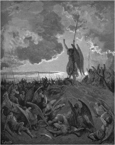 Gustave Doré, Paradise Lost, Book I (1866): "They heard, and were abashed, and up they sprung." (I.331)