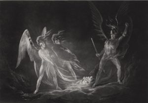 John Martin, Satan Starts at the Touch of Ithuriel's Spear (ca. 1823-25)