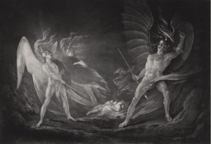 John Martin, Satan Starts at the Touch of Ithuriel’s Spear (ca. 1823-25)