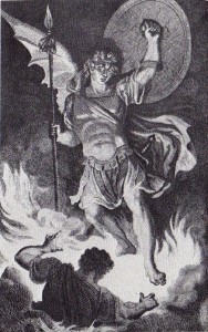 After R. Corbould, Satan Rises from the Burning Lake (1796)