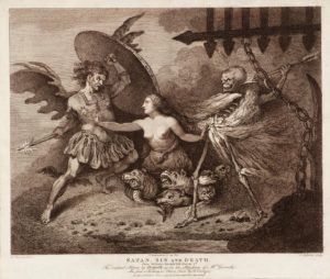 Thomas Rowlandson and John Ogbourne, after William Hogarth, Satan, Sin and Death (1792)